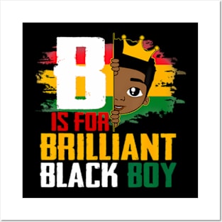 B Is For Brilliant Black Boy BLM Pride Afro African Kids Posters and Art